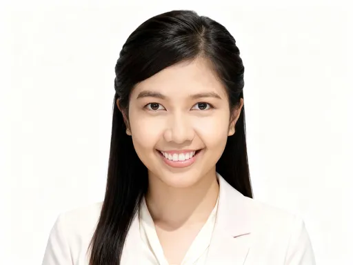 Prompt: Using the uploaded image, create a highly realistic, studio-quality 2x2 ID photo of the woman. She must be facing forward directly toward the camera. Do Not change her facial structure—preserve the exact eyes, nose, eyebrows, mouth, and ears from the original image with true-to-life accuracy. Ensure her hair is neatly styled in a natural, professional way. Dress her in a light-colored blouse or a pastel blazer that looks realistic and well-fitted. Her makeup should appear soft, natural, and clean, enhancing but not altering her real features. Use a pure white background with soft, even, shadow-free studio lighting to match an authentic government ID photo. The final image should look like a genuine, professionally photographed 2x2 ID picture, not an illustration.