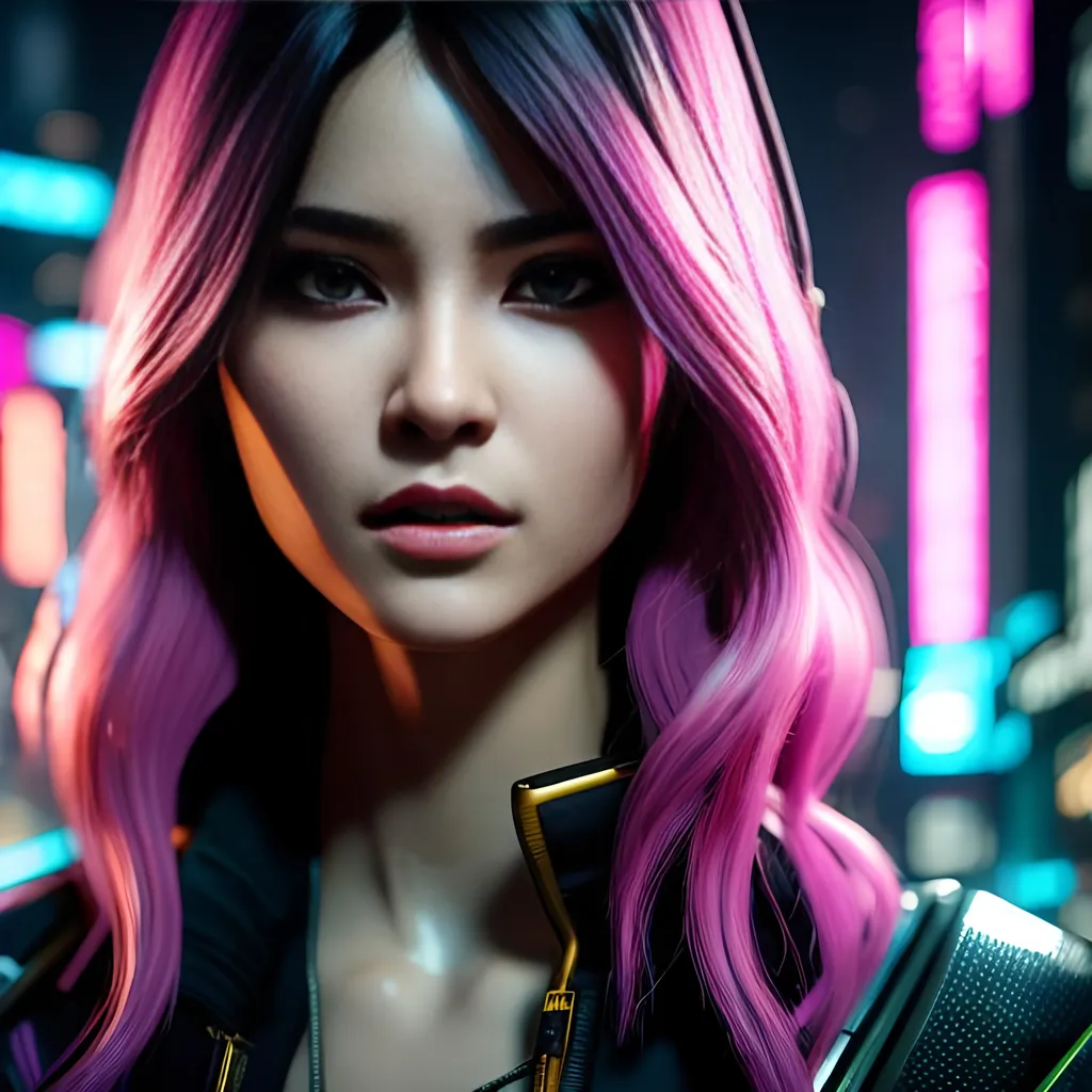 Prompt: portrait, 1girl, V((Cyberpunk: 2077)) close ups, 21 years old, Cyberpunk Edgerunners style, highly detailed, detailed and high quality background, oil painting, digital painting, Trending on artstation , UHD, 128K,  quality, Big Eyes, artgerm, highest quality stylized character concept masterpiece, award winning digital 3d, hyper-realistic, intricate, 128K, UHD, HDR, image of a gorgeous, beautiful, dirty, highly detailed face, hyper-realistic facial features, cinematic 3D volumetric, illustration by Marc Simonetti, Carne Griffiths, Conrad Roset, 3D  girl, Full HD render + immense detail + dramatic lighting + well lit + fine | ultra - detailed realism, full body art, lighting, high - quality, engraved | highly detailed |digital painting, artstation, concept art, smooth, sharp focus, Nostalgic, concept art,