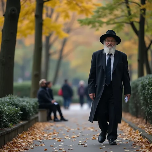 Prompt: Jewish rabbi walking through Central Park NYC