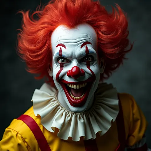 Prompt: Evil scary version of Ronald McDonald