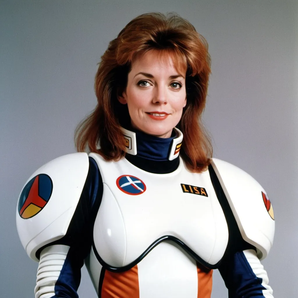 Prompt: Lisa Hayes from Robotech wearing spacesuit 