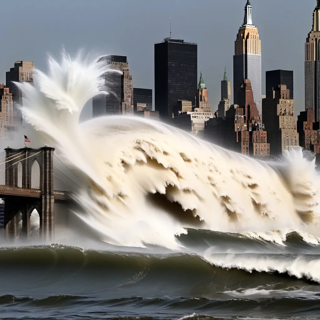 Prompt: Tsunami hitting New York City 