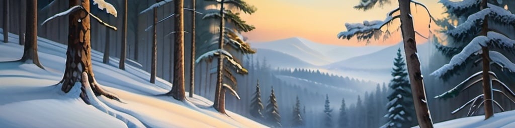 Prompt: Snow covered pine forest, realistic oil painting, serene winter scene, high resolution, detailed snow-covered branches, peaceful atmosphere, realistic colors, soft natural lighting, traditional art style, snowy landscape, peaceful and tranquil, high quality, realistic, oil painting, serene, winter, detailed, peaceful atmosphere, traditional art style, snowy landscape, natural lighting