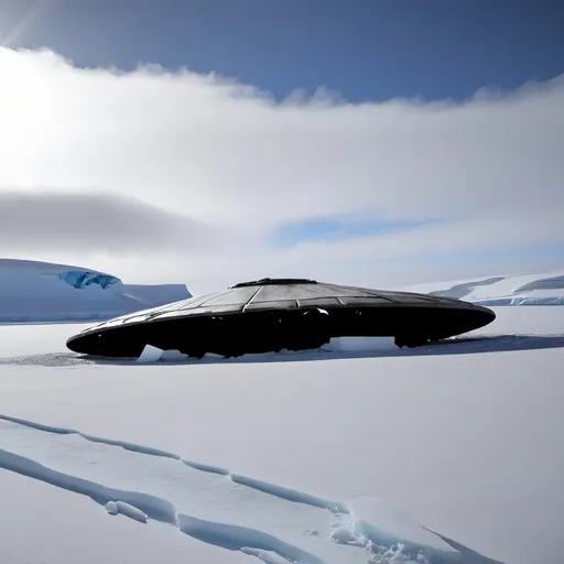 Prompt: UFO crashed in Antarctica 