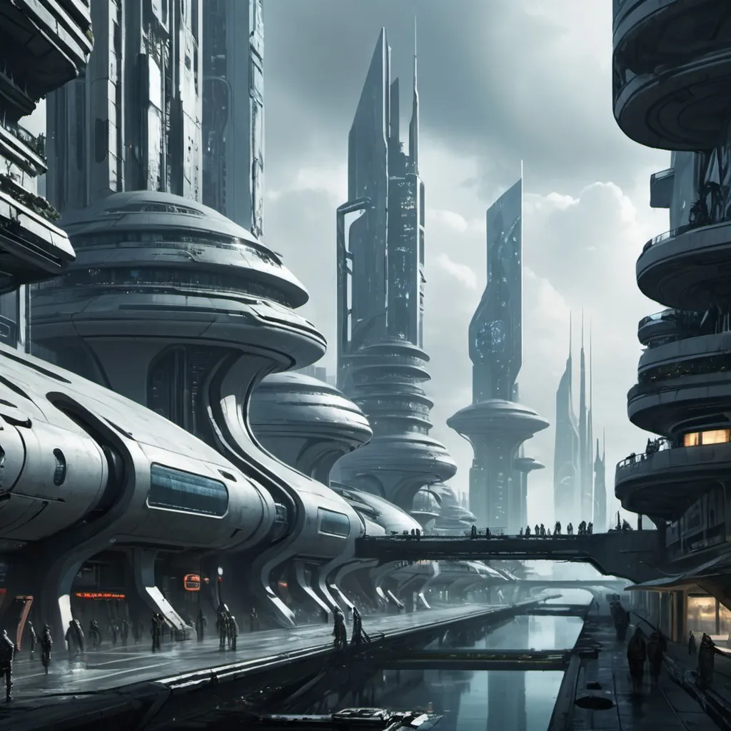 Prompt: Futuristic dystopian city