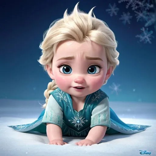 Prompt: Frozen characters as babys
