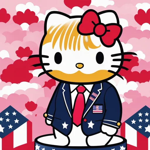 Prompt: Donald trump as hello kitty