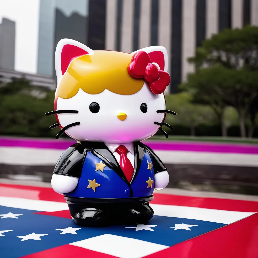 Prompt: Donald trump as hello kitty