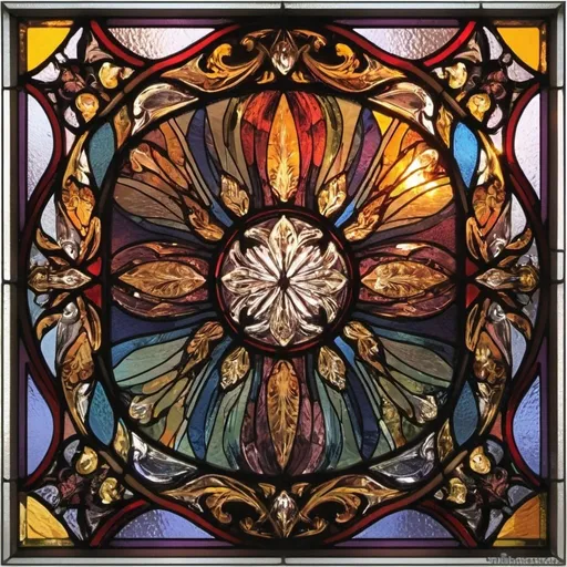 Prompt: Abstract image stained glass 