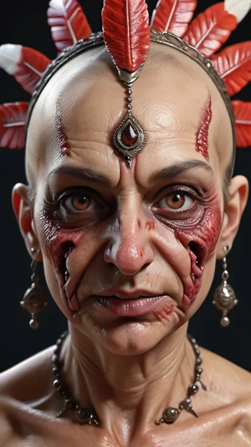 Prompt: Grotesque turkey woman. UHD. Photorealistic. 8K. Hyper detailed.