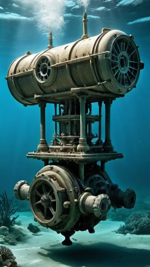 Prompt: Surreal underwater machine. 