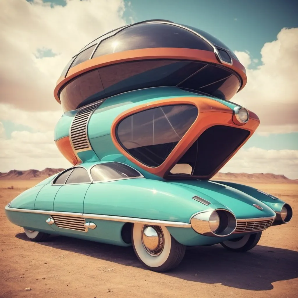 Prompt: Retro futurist car.