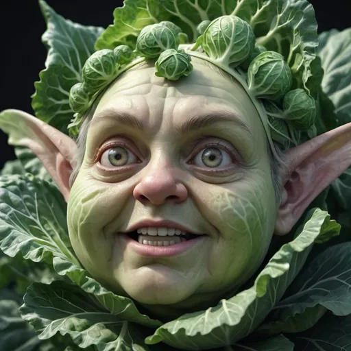 Prompt: Grotesque cabbage fairy. UHD. Photorealistic. 8K. Hyper detailed.