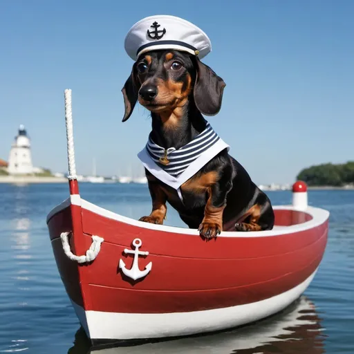 Prompt: Dachshund sailor
