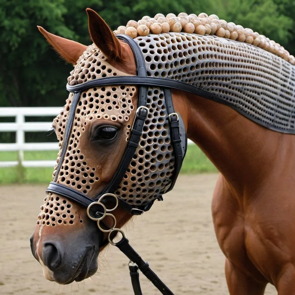 Prompt: Trypophobia horse