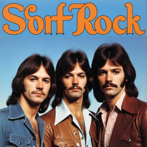 Prompt: 1970s soft rock album cover