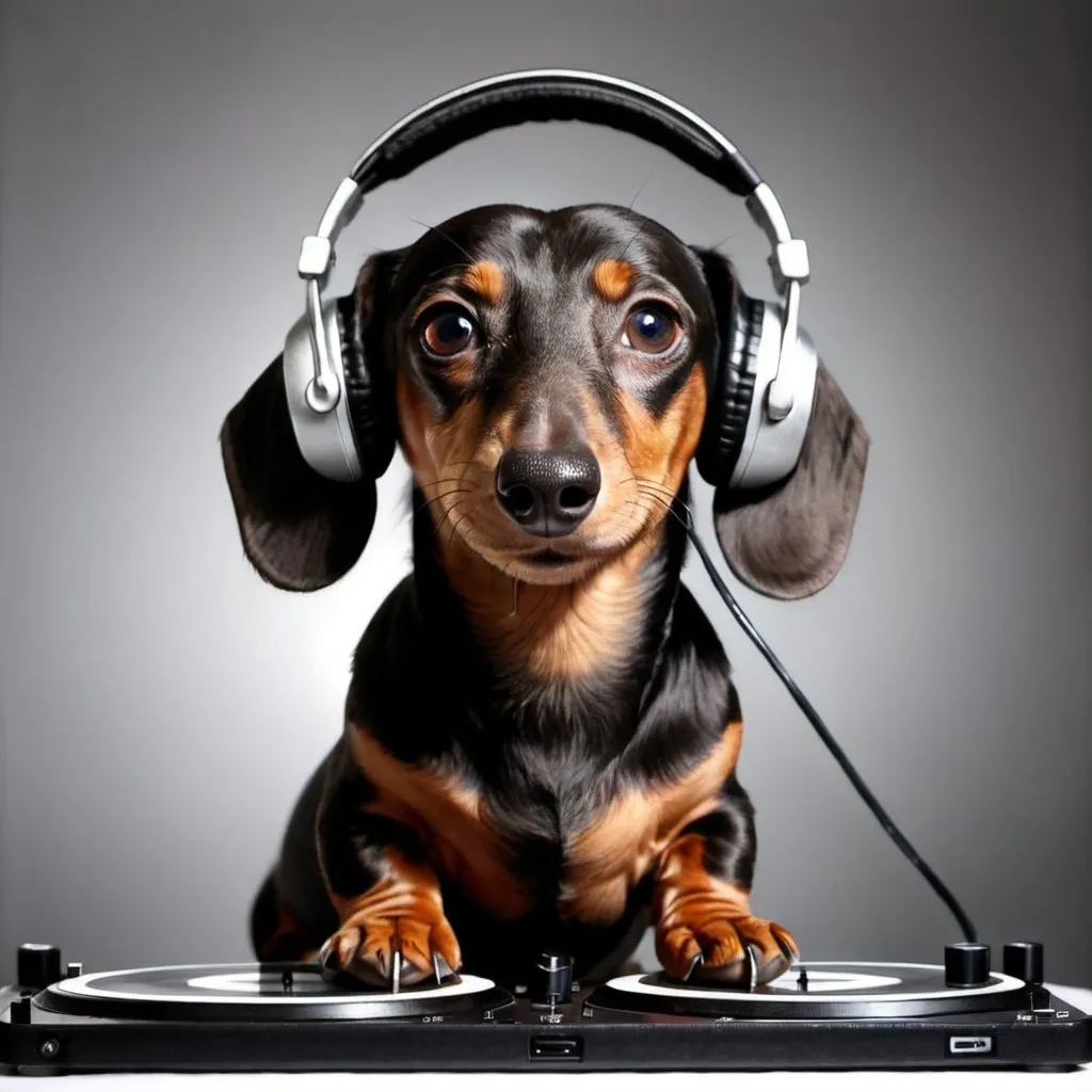 Prompt: Dachshund DJ