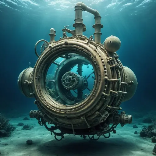 Prompt: Surreal underwater machine. 