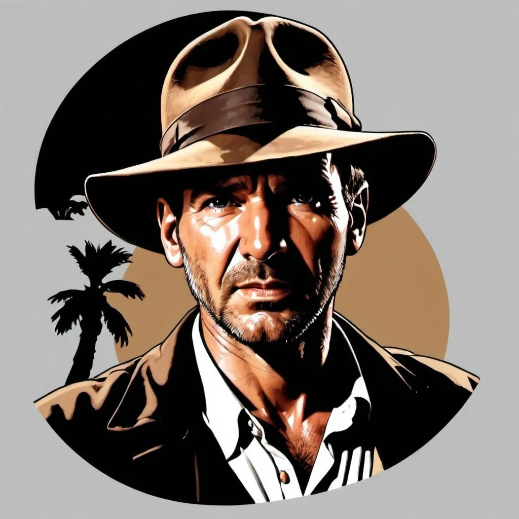 Prompt: indiana jones clipart silhouette