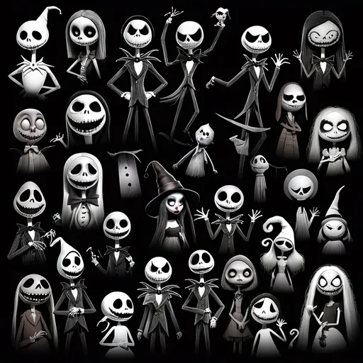 Prompt: Nightmare Before Christmas Horror Characters 