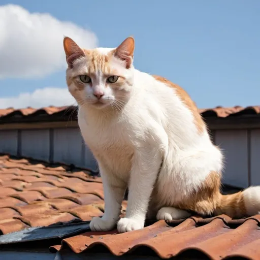 Prompt: a cat on a hot tin roof