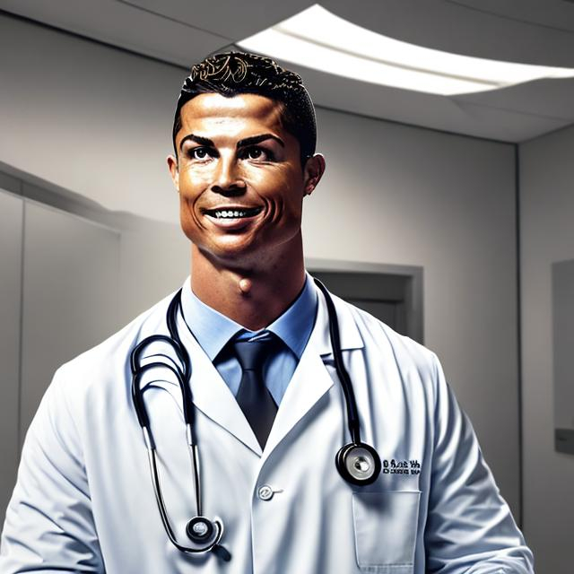 Prompt: ronaldo as a doctor
