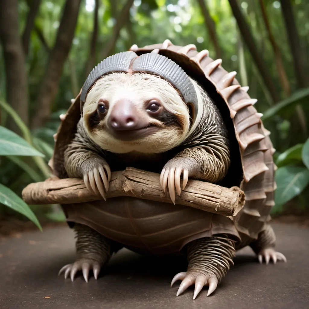 Prompt: sloth cross armadillo