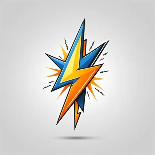 Prompt: Stylized cartoon electrician logo, simple lines, lightening bolt, illustration, white backdrop