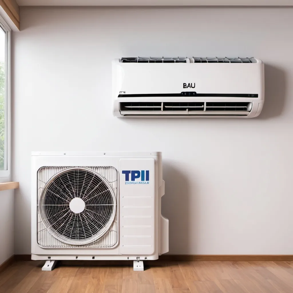 Prompt: Air conditioner with TPI Bau Kft logo