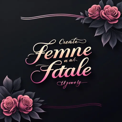 Prompt: Create a femme fatale graphic of a quote in cursive font set against a dark background with subtle gradient