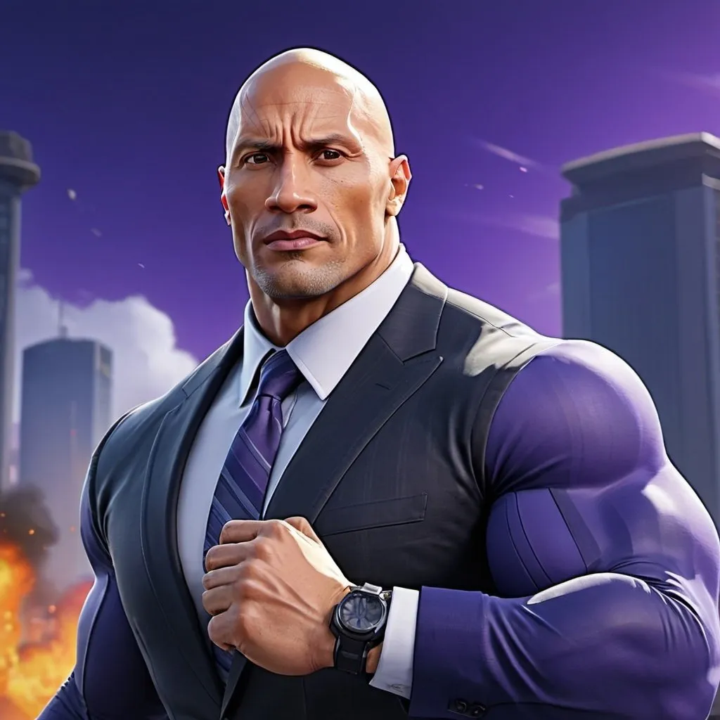 Prompt: dwayne johnson agents of mayhem