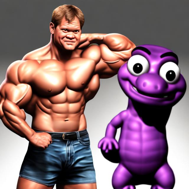 Prompt: BARNEY MUSCLEHUNK
