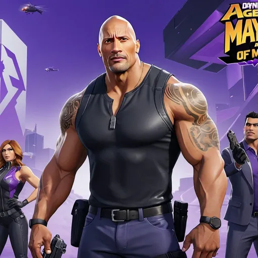 Prompt: dwayne johnson agents of mayhem