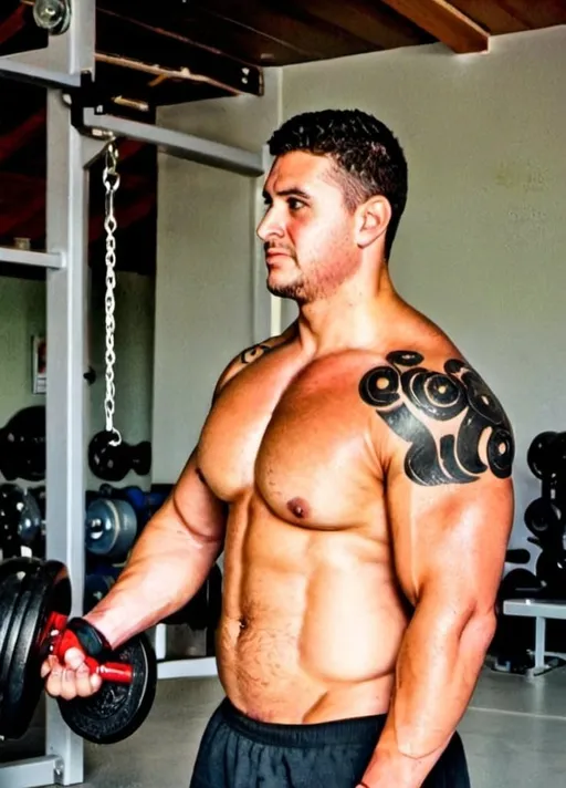 Prompt: alex mauricio burgos montecinos bara musclehunk bodybuilde fatness carabinero de chile

