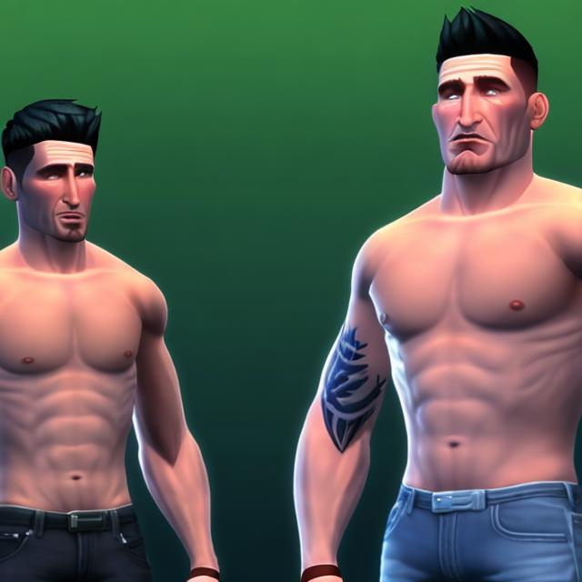 Prompt: THE SIMS 5 KEN SHAMROCK