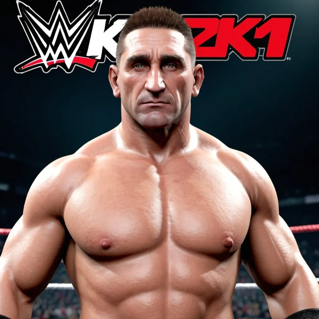 Prompt: ken shamrock portada wwe 2k25