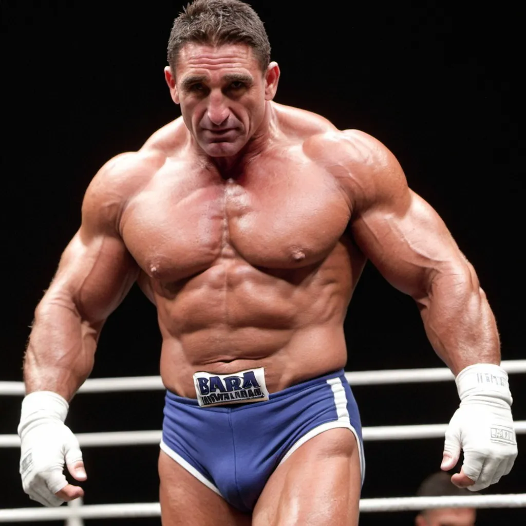 Prompt: KEN SHAMROCK MUSCLEHUNK BARA