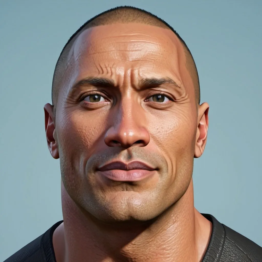 Prompt: dwayne johnson sims 4