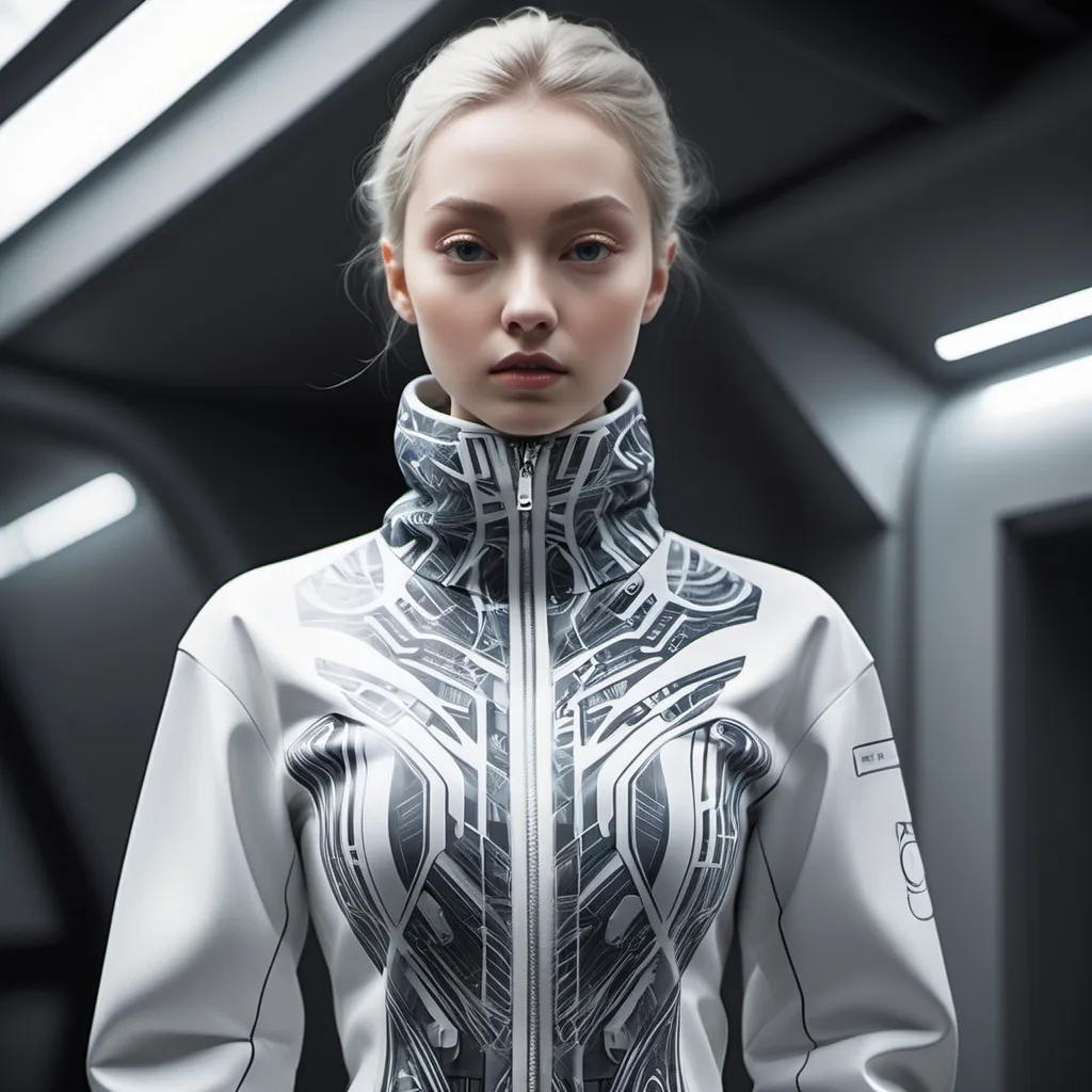 Prompt: A futuristic clothing, an gyeon, future nature, old print