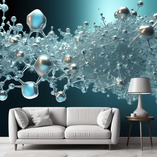 Prompt: Wallpaper art, liquid design in the background, biomes, overlaying watermark neurotransmitter, pearlescent, high plains graphic, forming mini Nueral atoms the 2nd dimension, reflective, realistic crystal wallpaper