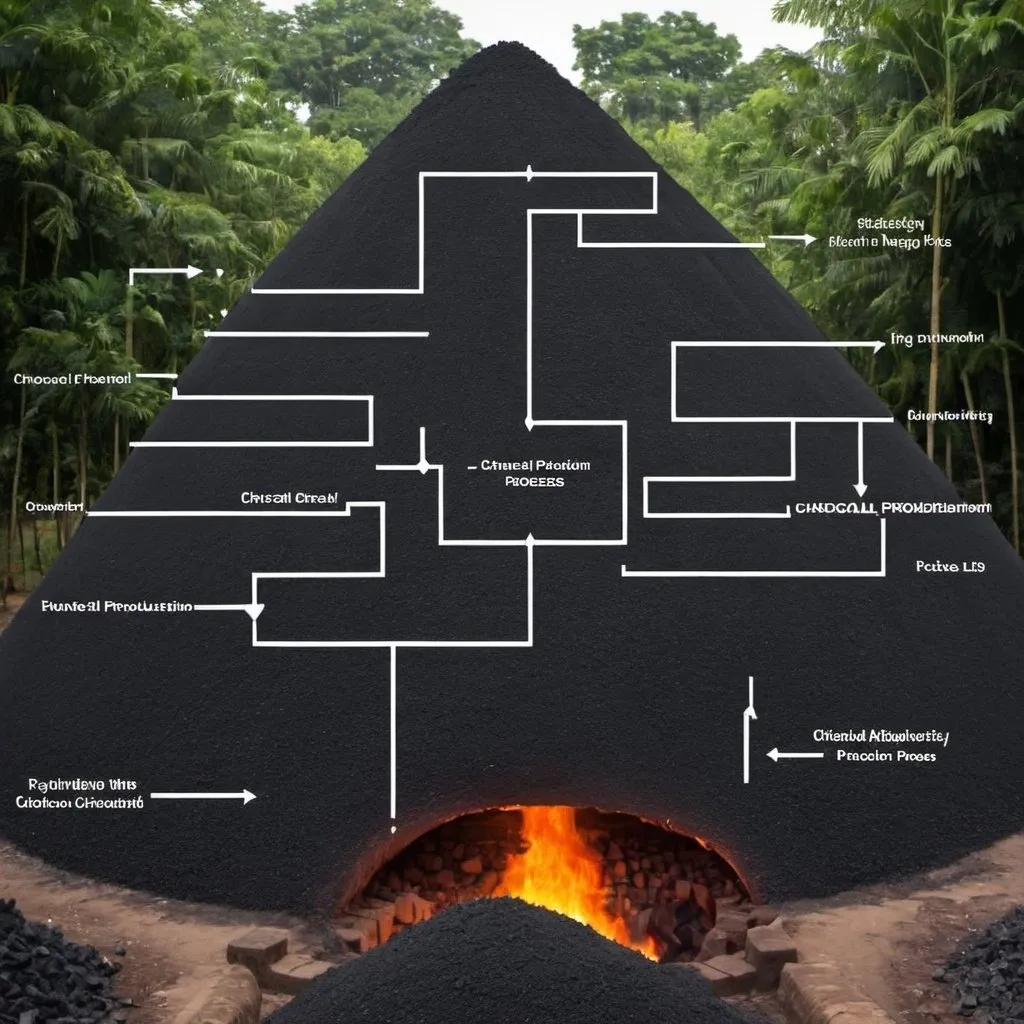 Prompt: Flowchart of the Charcoal Production Process