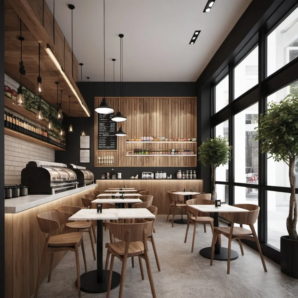 Prompt: Cafe Architectural renders