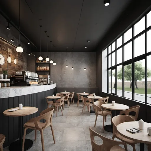 Prompt: Cafe Architectural renders