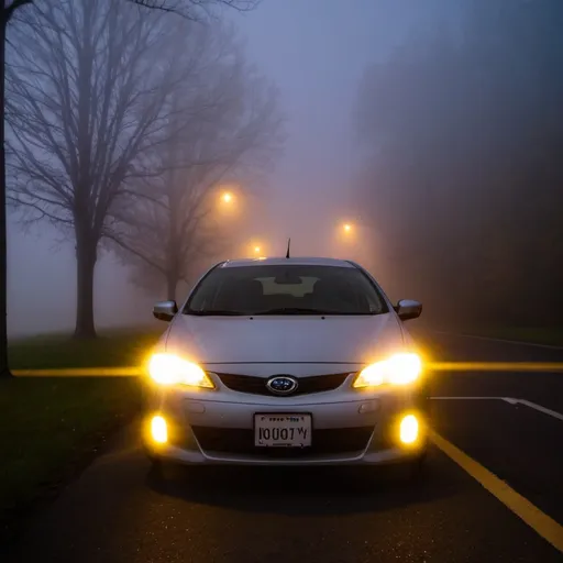 Prompt: Foggy Headlights