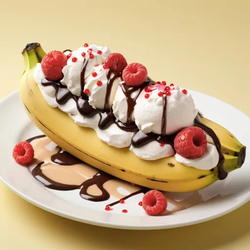 Prompt: a banana split