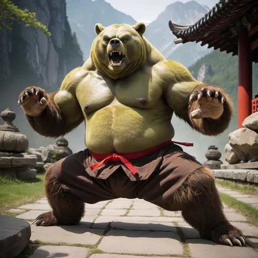 Prompt: Ogre Bear Kung Fu