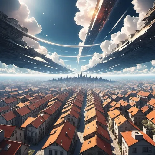 Prompt: an infinite town on the sky