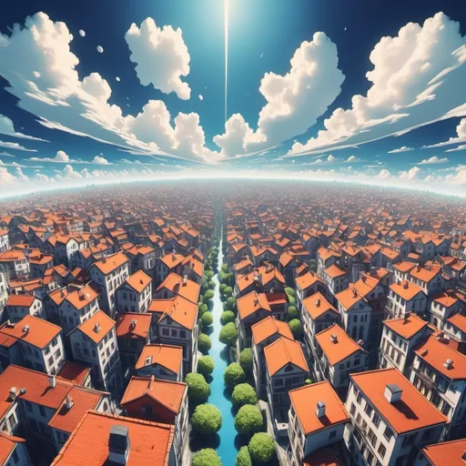 Prompt: an infinite town on the sky