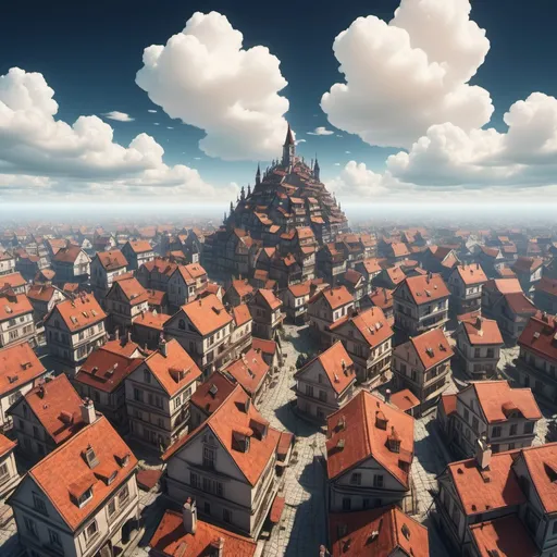 Prompt: an infinite town on the sky, floating