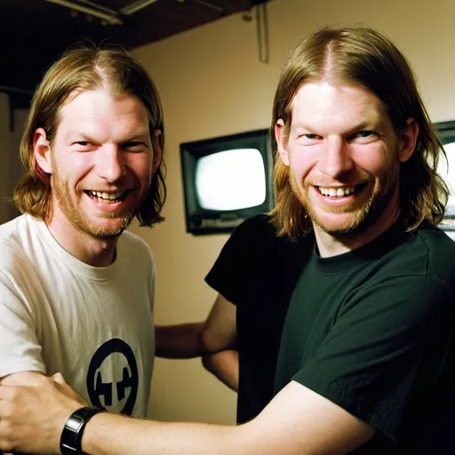 Prompt: Aphex Twin fighting Jack Groovez